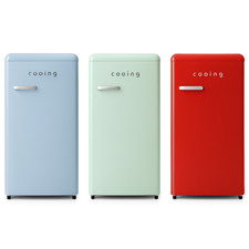 Cooing Retro Mini Fridge Small Medium Slim REF-90 (Refrigerator+Freezer)_3colors