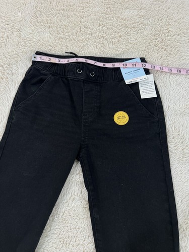 Cat & Jack Girls 10 Black Denim Relaxed Tapered Easy on Easy off Super Stretch - Picture 18 of 22