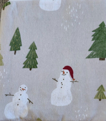 Cuddl Duds 100% Cotton Brushed  Flannel 4 pc FULL Sheet Set - SNOWMEN