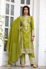 INDIAN DESIGNER CHINON SILK TOP PALAZZO WITH DUPATTA FOR WOMEN
