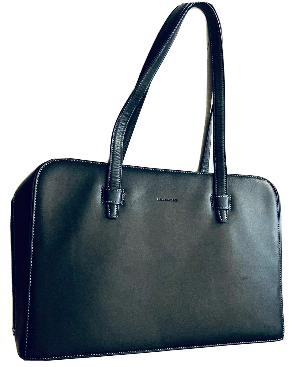 LEVENGER BRIEFCASE SHOULDER WORK HOBO SATCHEL TOTE BAG ZIP BLACK