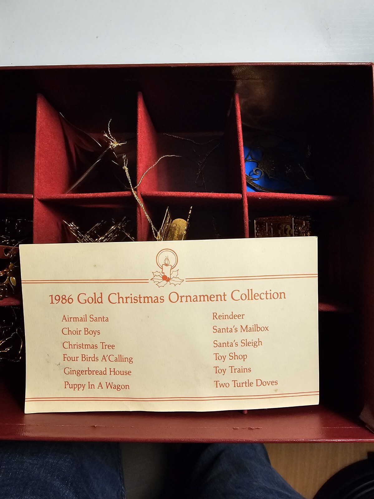 1986 Danbury Mint Gold Christmas Ornament Collection Set w/Storage Box eBay
