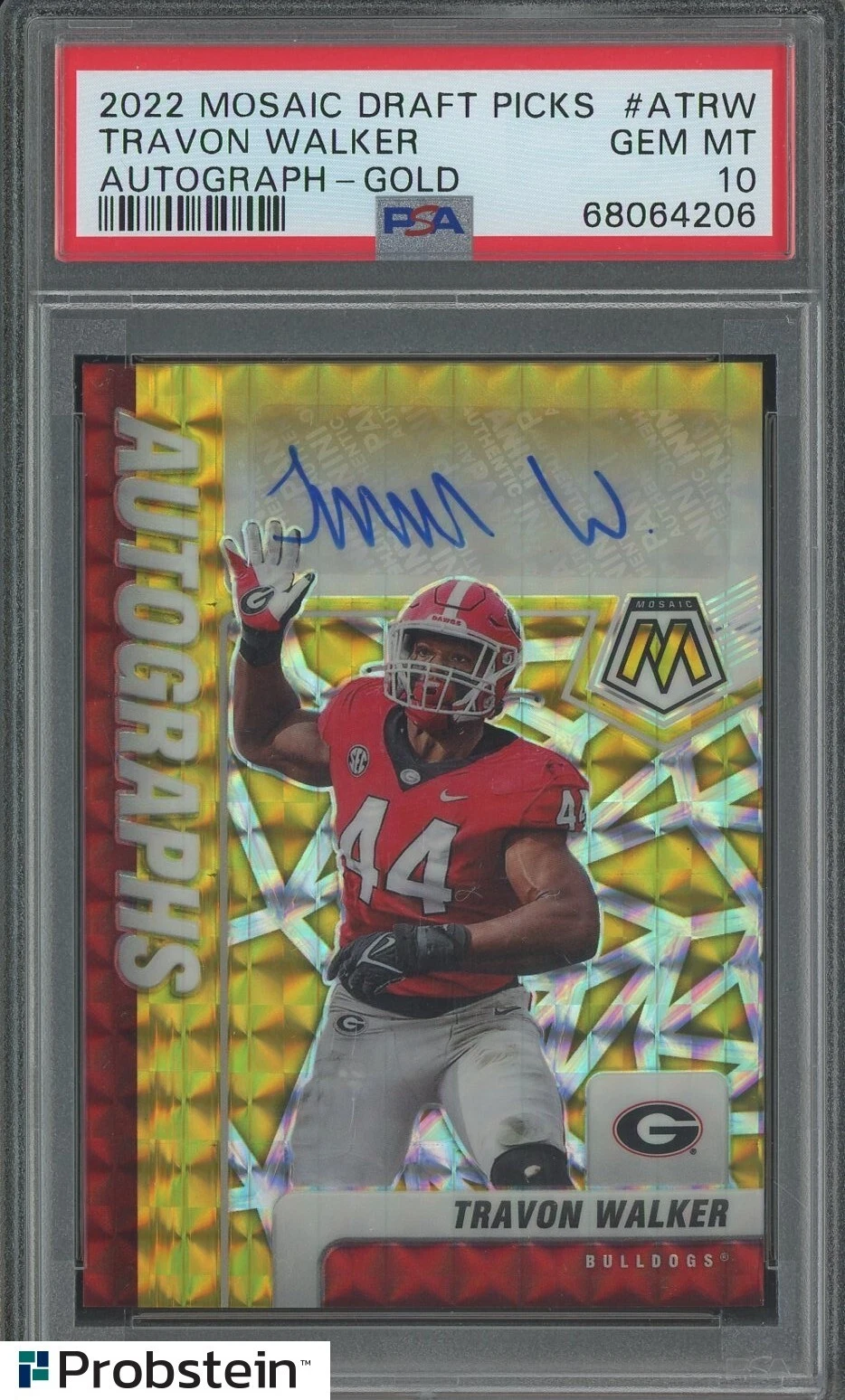 Travon Walker Panini Mosaic Draft Picks Autographs #ATRW Gold