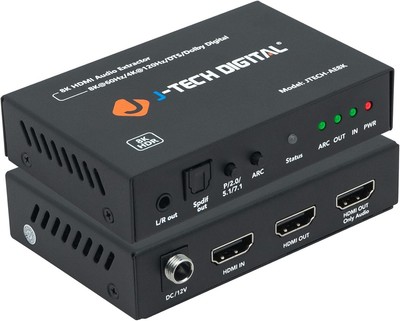 Compact Optical SPDIF and 3.5mm Audio Extractor - 4K 120Hz, 8K 60Hz Support