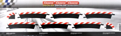 Carrera 132 / 124 20567 Außenrandstreifen Kurve 1/30°, 6 Stück
