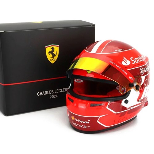 *New with Box* 2024 Charles Leclerc Mini Helmet 1:2 Scale Ferrari Bell F1 Helmet - Picture 5 of 5