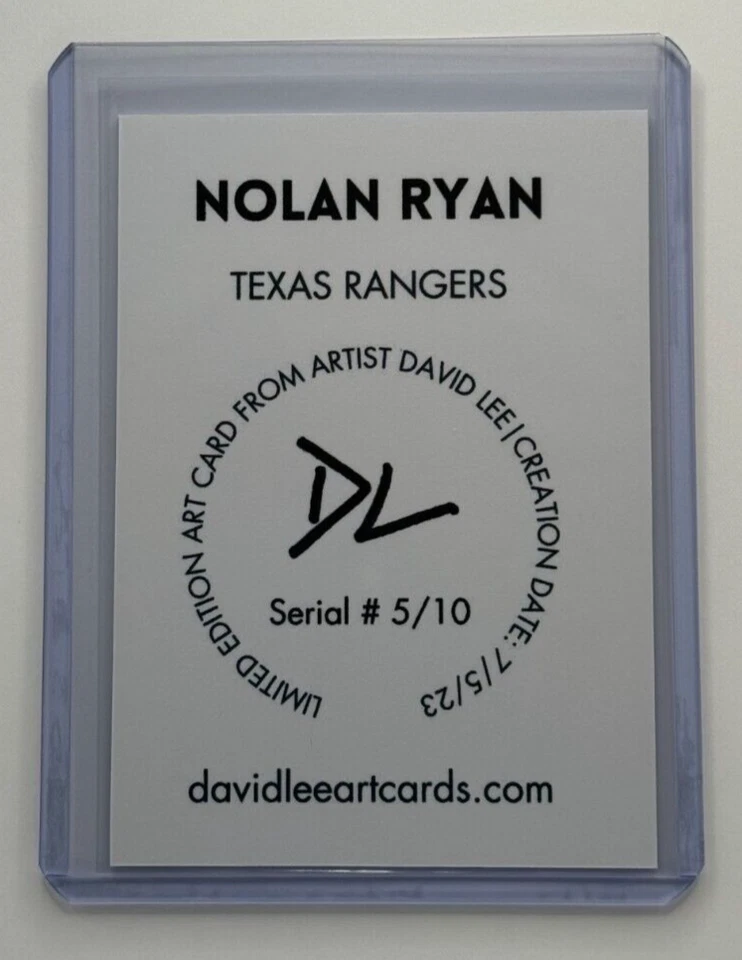 Nolan Ryan Limited Edition Artist Signed Texas Rangers Card 5/10 - Image 2 of 2
