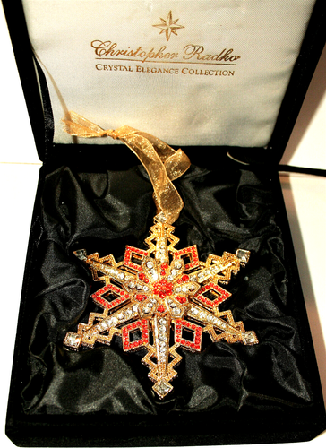Christopher Radko 2005 Crystal Elegance Collection Rejoice Ornamento Natale Nuovo NOS - Foto 3 di 5