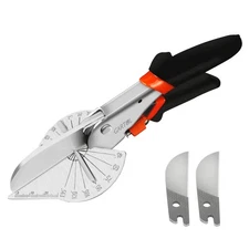 45-135° Adjustable Miter Shears - Cut Trim, PVC & Wood w/ Extra Blades