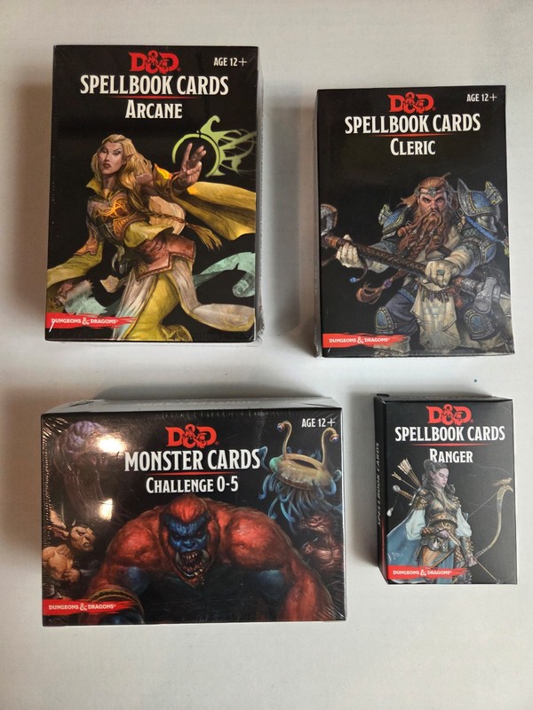 D&D Spellbook Cards Arcane, Cleric, Monsters, Ranger