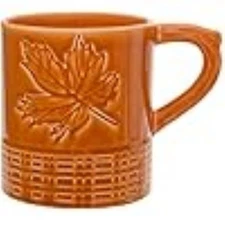 Boston international orange leaf embossed mug