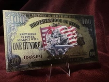 Fallout Brotherhood Of Steel $100 Novelty Bill - Knight Titus - RARE