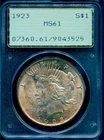 Rattler 1923 $1 Silver Peace Dollar MS 61 PCGS # 9043525 + Bonus