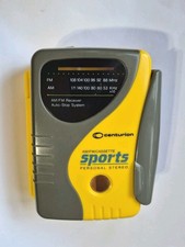 Vintage Sports By Centurion AM/FM Cassette Personal Radio Stereo RESTED Yellow