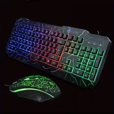 Backlit Gaming Keyboard & Mouse Set – Ergonomic Wired PC/Laptop Gaming Combo