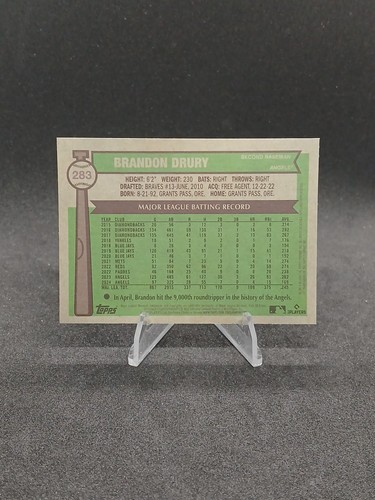 2025 Topps Heritage - Brandon Drury #283 bordo blu cromato /150 - Foto 2 di 6