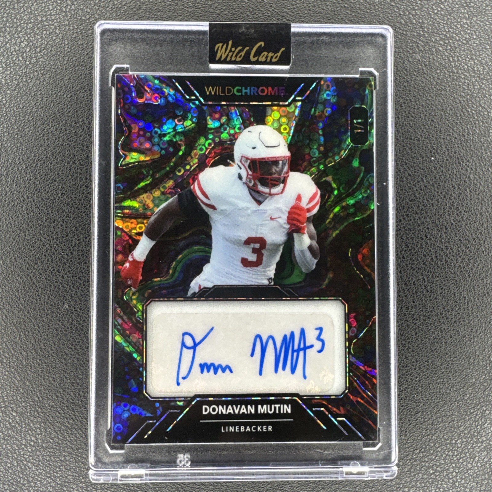 2023 Wild Card Wildchrome Draft WildPaint Autograph #WCP-A Donavan Mutin 1/1