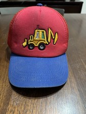 Boys Tractor Hat Red And Blue Adjustable
