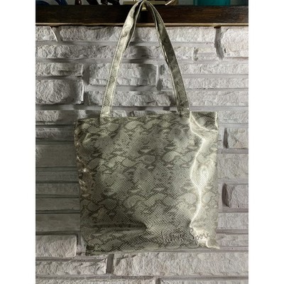Falchi Sport by Carlos Falchi Metallic Gold Snakeskin Embossed Tote Bag