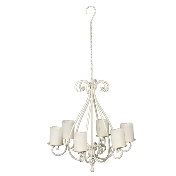 Kronleuchter Kerzen Halter StäNder Mit 6 Tellern, Weiß, Ca. 56 X 53 X 53 Cm-image