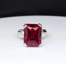 10 Ct Certified Natural Blood Red Ruby 925 Sterling Silver Ring   All Sizes