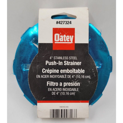 Oatey Stainless Steel Push In Strainer for 4'' Schedule 40 DWV Pipes Shower Drain