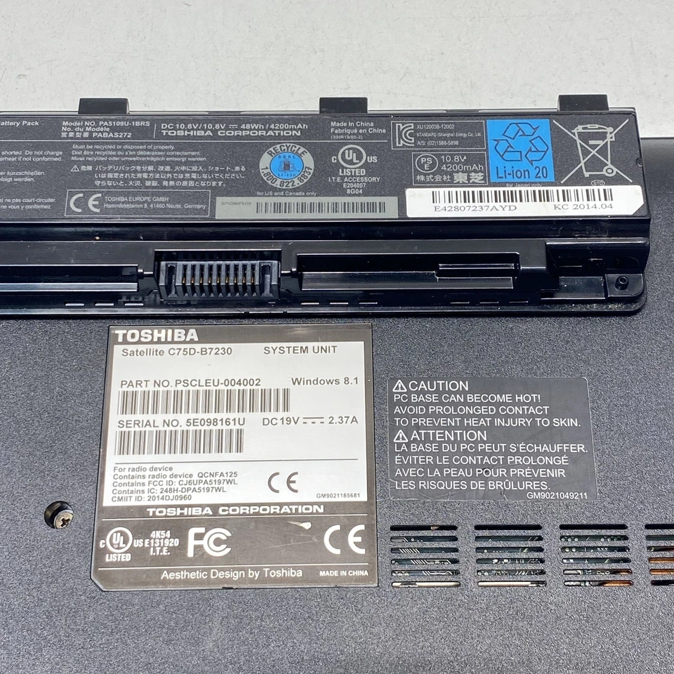 Процессор Toshiba Satellite C75D-B7230 15,6 дюйма AMD A6 Windows 8 - Изображение 4 из 4