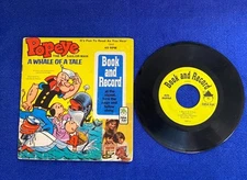 1969 Popeye The Salior 45 rpm Record & Book A Whale of a Tale USA