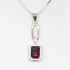 World Class 1.10ctw Rhodolite Garnet & White Sapphire 925 Silver Pendant — photo 2