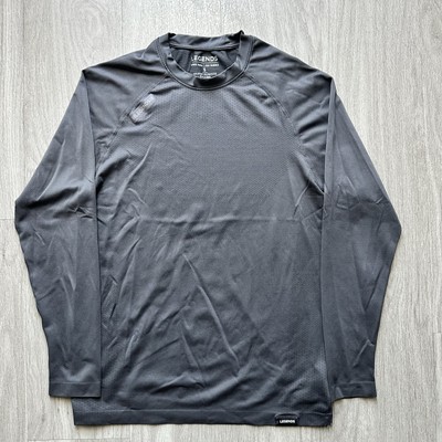 Legends Dash LS Tee Shirt Mens S Charcoal Gray Performance Mesh Crew