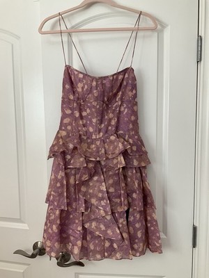 Ulla Johnson Women's Printed Tired Purple Mini Dress Size Large NWT