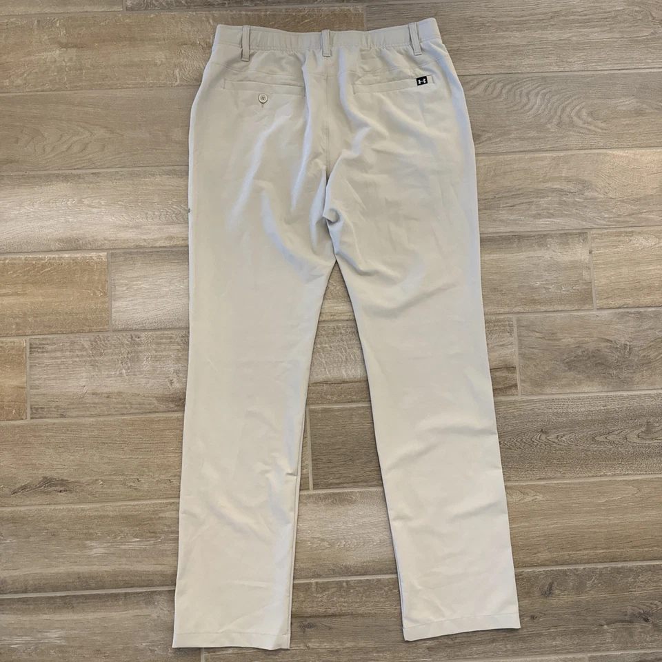 Pantalones de golf Under Armour para hombre 35x34 beige chinos pantalones de rendimiento Foto 2 de 4
