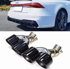 Audi A6 A7 To S6 S7 Stainless Steel Black Chrome Exhaust Tips Conversion C8 20+