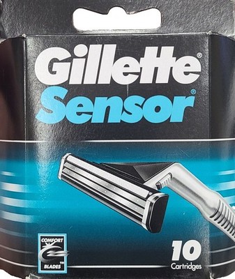 10 Gillette Sensor Razor Blades Cartridges Refills Shaver Handle Fits Excel 3 5