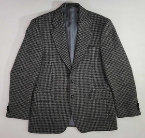 Homme Blazer en Tweed Col de fermeture Rétro Vintage Chevrons Blazer