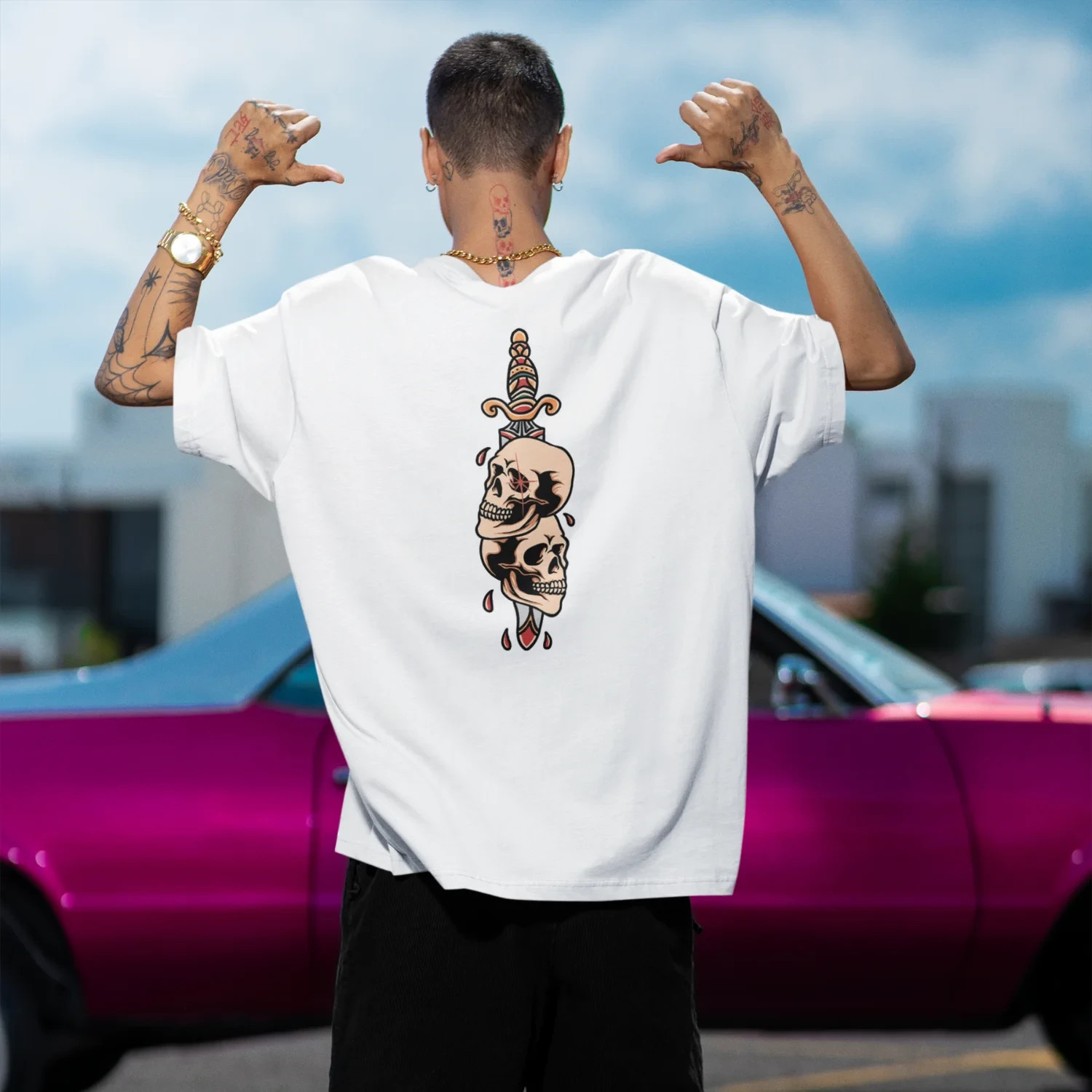 Men's Oversized back printed streetwear T-Shirt