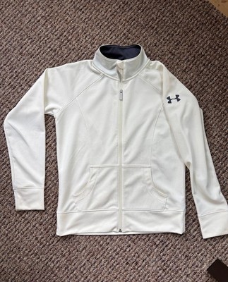 Under Armour classic track jacket. Unisex (men's) . Cream color. Size Medium