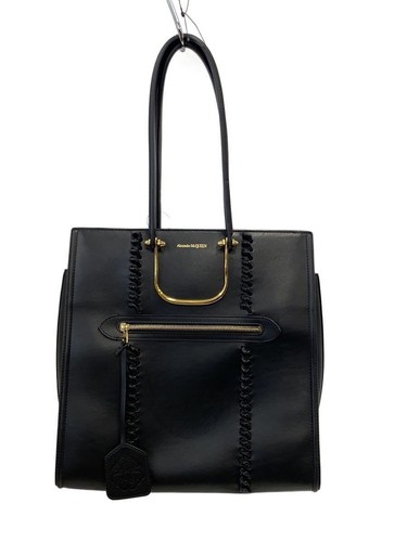 Alexander McQueen tote bag leather Black Used