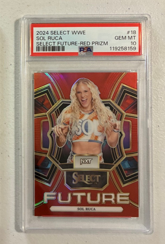 2024 Select WWE Sol Ruca #18 Future Red Prizm #46/99 PSA 10 Card