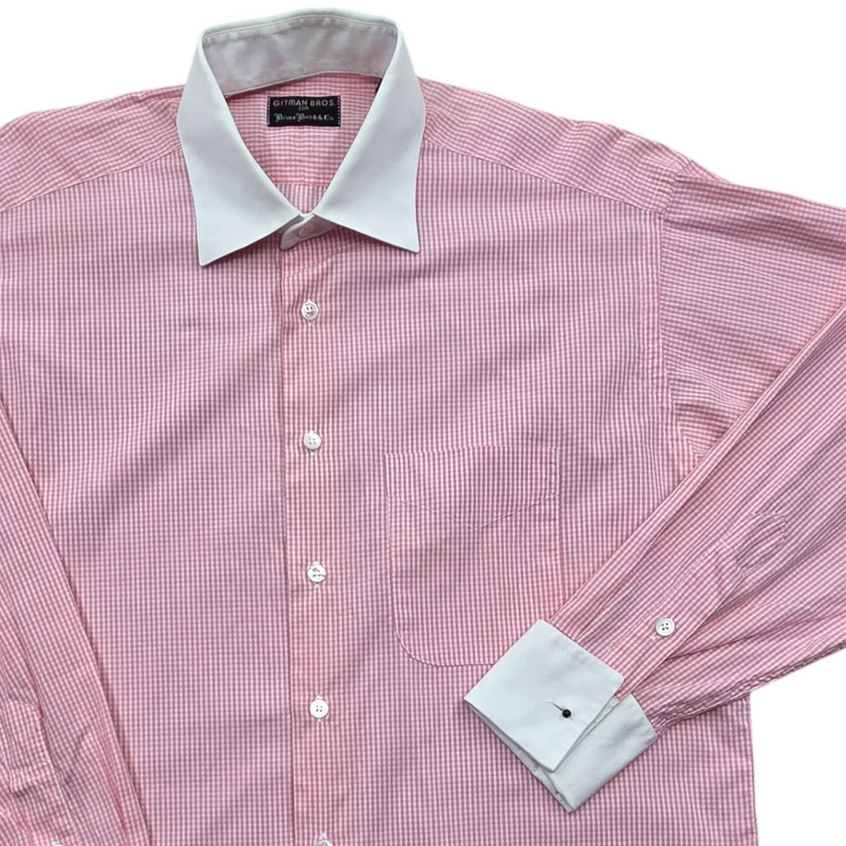 gitman brothers dress shirts sale Gitman Bros Shirt Mens Extra Large 17.5 Button Up Gray Dress Eddie Williams