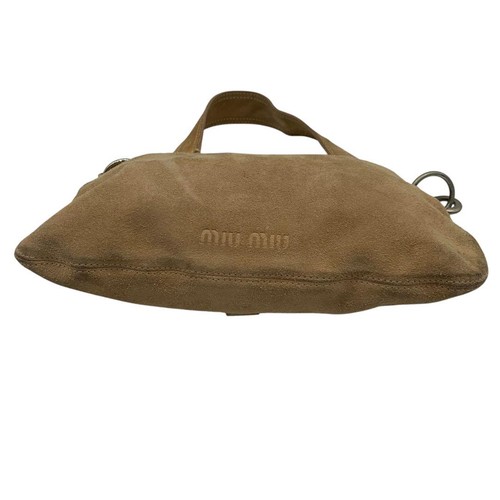 Borsa a tracolla vintage Miu Miu a mano pelle beige tortora Y2K Hobo archivio logo Soho - Foto 6 di 24