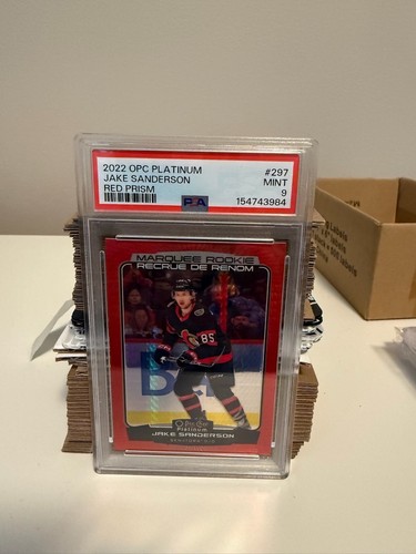 2022-23 O-Pee-Chee Platinum Jake Sanderson Red Prism Marquee Rookie /199 PSA 9