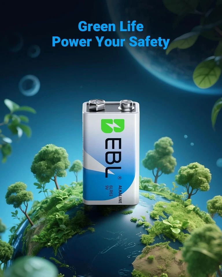 EBL 9 Volt, 9V Alkaline Batteries (6LR61) 1-60Pack Bulk Pricing Lot Packs - Image 4 of 4