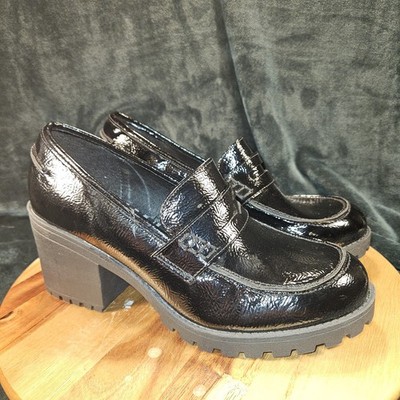 Dirty Laundry Heeled Penny Loafer, Black Patent Womens Size 8.5 