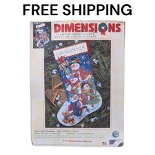 Dimensions Snow Fun Stocking Cross Stitch Custom Name 8684 Christmas Snowman