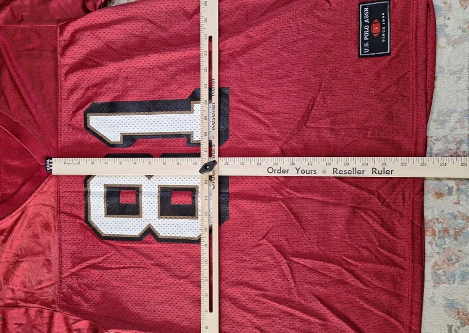 Camiseta deportiva de los Estados Unidos Polo Assn San Francisco 49ers L grande Terrell Owens NFL USPA Foto 4 de 4