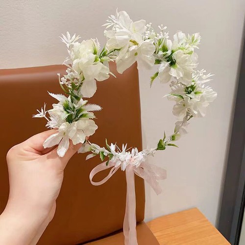Flower Crown Wreath Headband Women Girl Princess Garland Hair Hoops Accessories - Picture 16 of 19