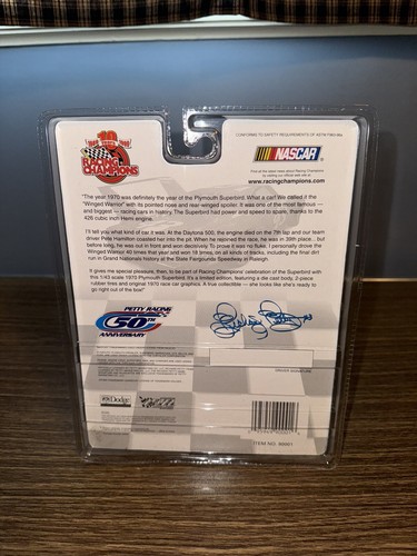 Racing Champions Richard Petty 50th Anniversary 1970 Plymouth Superbird 1/43 NEW - Picture 5 of 5