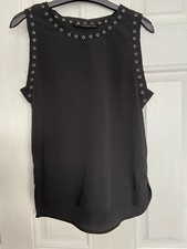 Zara Women Lovely Thin Top Black Light Blouse Sleeveless Size XS S