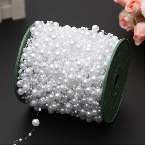 11 yards Faux Pearls Garland String Beads Wedding Xmas Beaded Chain Decoration - Picture 11 of 11